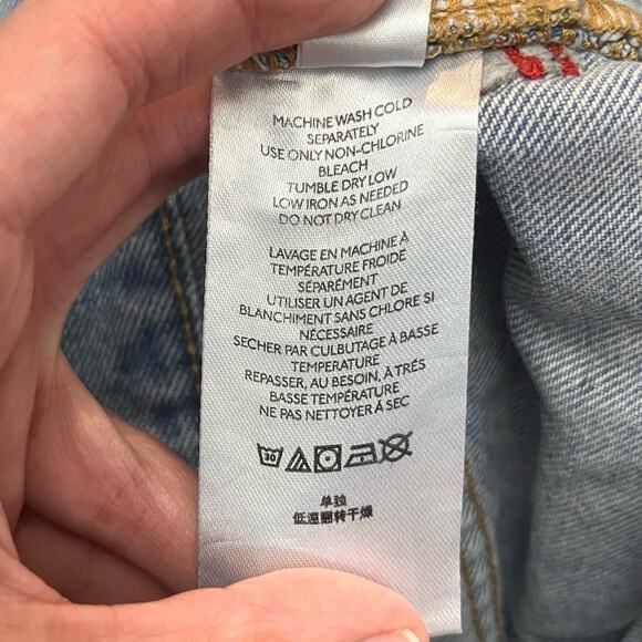 BDG Womens Skater Baggy Jeans Sz 24 Light Wash Ripped Distressed Wide Leg Cuffed - Picture 9 of 13